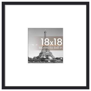 lot 17479 image: upsimples 18x18 Picture Frame, Display Pictures 8x8 with Mat or 18 x 18 Without, Wall Hanging Square Frames, Black, 1 Pack - Retail $24