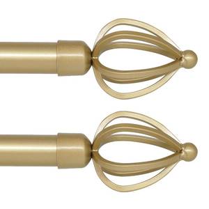 lot 17483 image: KNOBWELL 22 to 48 Gold Curtain Rods 2 Pack, Short Curtain Rod for 22-47 Inch Windows, 1 Diameter Single Curtain Rod with Cage Finials - Retail $38