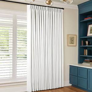 lot 17484 image: 102 Inch 100% Blackout Linen Pleated Curtain 60 Inch Wide 1 Panel for Living Room Pinch Pleat Back Tab Black Out Drapes Memory Shape Heat Reducing 2 Layer Curtain Bedroom Sliding Door 102 Inches Long - Retail $90