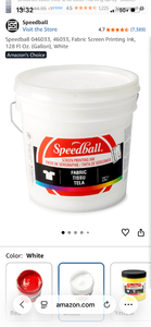 lot 17486 image: Speedball 046033, 460033 Fabric Screen Printing Ink 128 FL Oz White - Retail $110