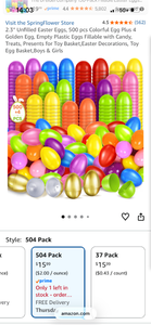 lot 17492 image: SpringFlower 2.3 Unfilled Easter Eggs 500 pcs Colorful Plus 4 Golden Egg - Retail $29