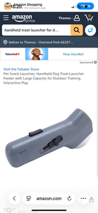 lot 17504 image: Pet Snack Launcher Handheld Dog Treat Launcher Feeder Large Capacity - Retail $10