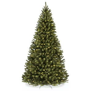 lot 18026 image: Best Choice Products 7.5ft Pre-Lit Spruce Artificial Christmas Tree w Easy Assembly  Metal Hinges & Foldable Base - Retail $326