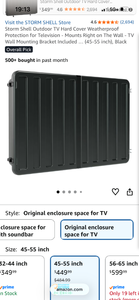 lot 18028 image: Storm Shell Outdoor TV Hard Cover Weatherproof 45-55 inch Black (boxes were sealed and opened for pics) - Retail $449