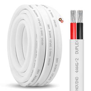 lot 1935 image: 4 Gauge Marine Wire,4 AWG 20ft Duplex Marine Grade Wire Tinned Copper Heavy Duty Sheathed Cable for BoatAutomotiveRVCamperTrailer - Retail $90