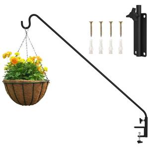 lot 1937 image: ERYTLLY Heavy Duty Deck Hook Wall Mounted Hook, Extensible and Adjustable Deck Hook with 2 Non Slip Horizontal Clamp for Hanging Bird Feeder, Plants, Suet Baskets,Wind Chimes,Lanterns and More - Retail $57