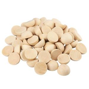 lot 1942 image: 80 PCS 2 Inch Half Wood Balls, Split Wood Balls, Half Wooden Spheres, Half Round Balls, Suitable for Painting, Glass, Various Materials, DIY Jewelry Accessories and Craft Supplies, by GNIEMCKIN. - Retail $27