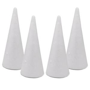 lot 1946 image: Crafare Foam Cones 4 Pack Craft Foam Cones 3.85x9.7Inch for Christmas Tree Project Decorate Wedding Holiday Centerpiece Supplies DIY Arts Crafts and Floral Arrangement - Retail $14