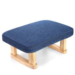 lot 1953 image: Lawei Small Foot Stool Ottoman, Rectangle Fabric Footstool with Wood Legs, 6.7H Shoe Seat Step Stool Under Desk Footrest, Sofa Sponge Foot Stool Rest for Couch, Living Room, Bedroom, Entryway, Blue - Retail $24
