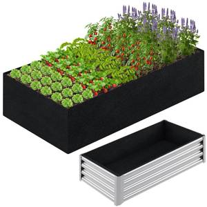 lot 1955 image: 6x3x2ft Fabric Raised Garden Bed liner for Planter Raised Beds, Garden Grow Bed Bags to Grow Vegetables, Flowers, Fruits, Herbs, and Succulents, Rectangle Planting Container for Outdoor, 269 Gallon - Retail $25