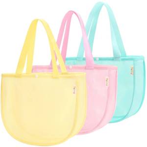lot 1980 image: Tagitary Beach Toy Mesh Shell Bags for Kids, Sand Toys Kids Travel Essential Treasure Bag Swimming Pool Bag Gift for Boys and Girls (Only Bags,A Set of 3) - Retail $15