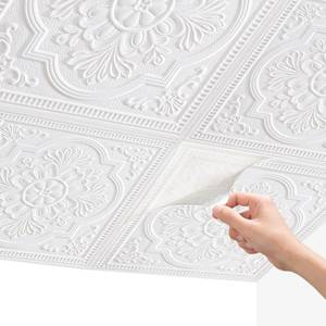 lot 5172 image: Ceiling Tiles, 3D Wall Panels Foam Peel and Stick, 16 Pcs Waterproof Ceiling Tiles Foam, Covered 21 Sq.Ft, Easy to Install for Ceilings and Wall Decor (13.8 x 13.8 inch) - Retail $35
