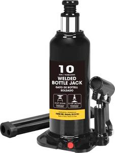 lot 5173 image: BIG RED 10 Ton (20,000 LBs) Torin Welded Hydraulic Car Bottle Jack for Auto Repair and House Lift, Black, AT91003BB - Retail $31