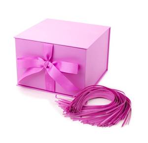 lot 5216 image: Hallmark Medium Gift Box with Lid and Shredded Paper Fill (Light Pink 7 inch Box) for Anniversaries, Bridal Showers, Bachelorette, Bridesmaids Gifts, Valentines Day, All Occasion - Retail $9