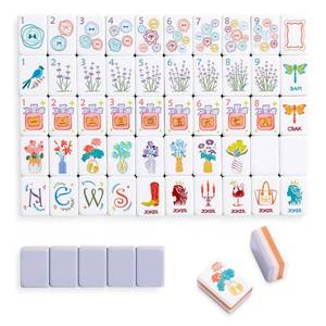 lot 5221 image: American Mahjong Tile Set,160 Light Purple Acrylic (4-Layer) Engraved Mahjong Tiles, Mahjong Tile Bag and Mahjong Accessories for Mahjong Beginner