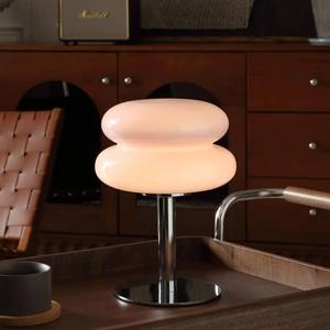 lot 5232 image: Glivpny Mushroom Lamp Table Lamp for Night Stands,Mid Century Modern Desk Lamps for Bedroom, Vintage Dimmable Bedside Small Cute Lamps, Cool Aesthetic House Warming Gifts New Home Decor (Pink) - Retail $40