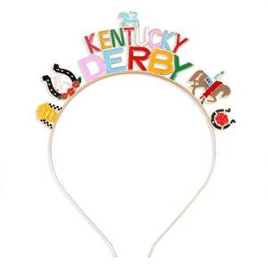lot 19238 image: mokkia Derby Headband for Women - Floral Horse Tiara, Rose Horseshoe Headpieces for Kentucky Derby & Race Day, Hair Accessories for Outfits & Party Favors (Pattern A) - Retail $13