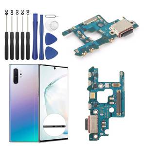 lot 19243 image: Dock Connector for Samsung Galaxy Note 10 Plus Charging Port Flex Cable Replacement for Samsung Note 10 Plus N976U N976V N976N N976B USB Charger Dock Board Connector with Tools(Black) - Retail $9