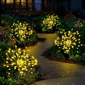 lot 19268 image: Anordsem Solar Lights Outdoor Decorative Bendable Copper Wire with 120 LED Firework Beads - Waterproof 2 Warm Lighting Modes Yard Garden Patio - Christmas Gifts for Homeowner Over 30 - Retail $36