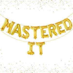 lot 19295 image: KatchOn, Gold Mastered It Balloons - 16 Inch  Gold Foil Graduation Balloons 2026  2026 Graduation Decorations  She Mastered It Grad Decorations Class of 2026  Grad Party Decorations 2026 - Retail $14