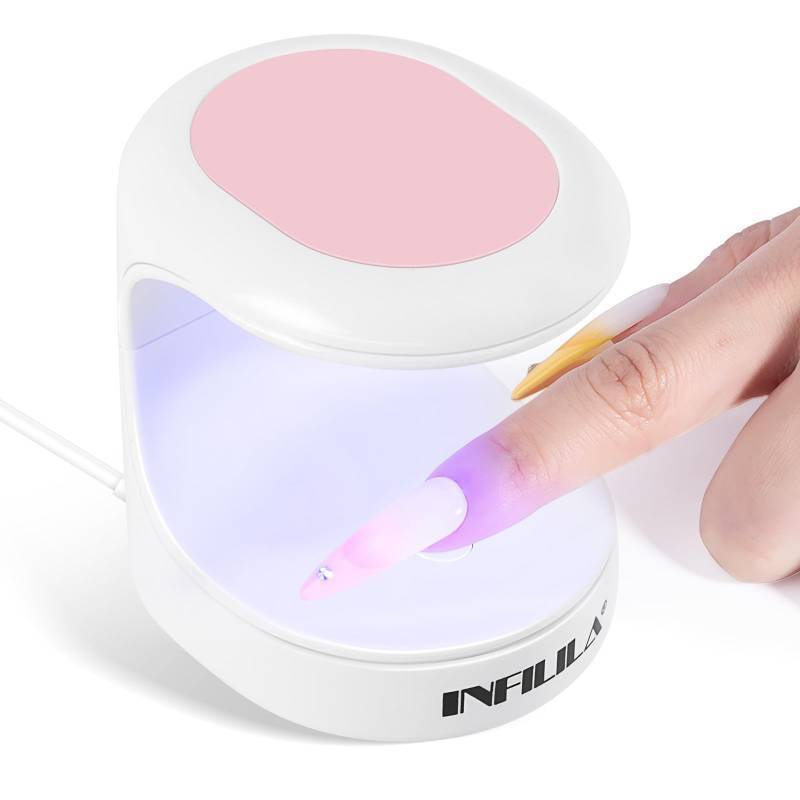 lot 27989 image: NXJ INFILILA Mini UV Light for Gel Nails, Quick-Dry Mini Nail Lamp 16W, Portable UV Light for Easy and Fast Nails Extension, 180° Opening Design USB Nail Dryer Curing All Gels (Pink) - Retail $6