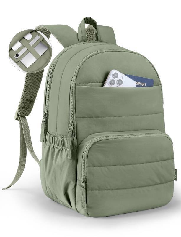 lot 19668 image: Uselike Travel Backpack for Women, 15.6 Inch Laptop Backpack, Quilted College Bookbag, Cute Work Backpacks, Water Resistant - Retail $33