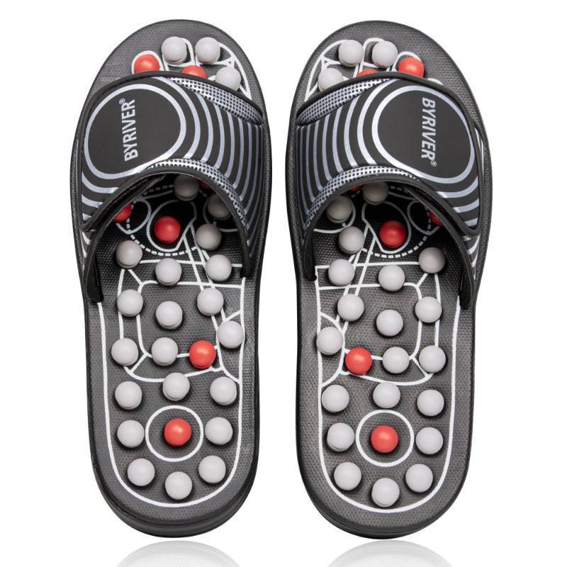 lot 9281 image: BYRIVER Acupressure Foot Massager Acupoint Stimulation Massage Slippers Shoes Reflexology Sandals Gift for Men Women, Reduce Feet Tension Promote Circulation, Fathers Mothers Day Gift(02S) - Retail $27