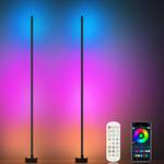 Miortior Corner Floor Lamp, 2 Pack LED Corner Lamp with App/Remote/Button Control, Smart RGB Floor Lamp with 16 Million DIY Colors & 68+ Scene, Music Sync for Living Room, Bedroom, Gaming Room - Retail: $90