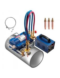 VEVOR Electromagnetic Gas Pipe Cutting Machine, 2"-30"/Min Automatic Pipe Beveler for 0.2"-4" Thick Tube, Features 3 Tips & Adjustable Angles, Torch Burner Beveler, Magnetic Gas Machine 110V CG2-11C - Retail: $440