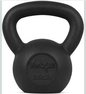 lot 21086 image: Yes4All Cast Iron Kettlebell, Strength Training Kettlebells 35lb for Full Body Workout, Push up, Strength Training - Retail $71