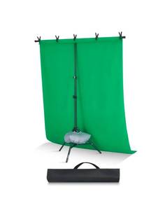 lot 21100 image: VEVOR Backdrop Stand, 5 x 6.5 ft Adjustable Photo Backdrop Stand Kit, Portable Background Backdrop Stand with 3 Crossbars, Heavy Duty Projector Screen Stand, for Wedding, Photo Video Studio & Party - Retail $0