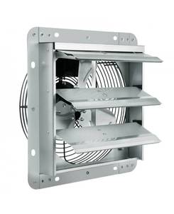 lot 21149 image: VEVOR 10 Shutter Exhaust Fan, High-speed 820 CFM, Aluminum Wall Mount Attic Fan with AC-motor, Ventilation and Cooling for Greenhouses, Garages, Sheds, Shops, FCC - Retail $0