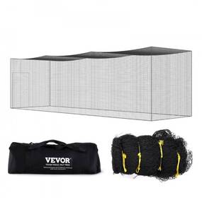 lot 21179 image: VEVOR Baseball Batting Netting, Professional Softball Baseball Batting Hitting Training Net, Practice Portable Pitching Cage Net with Door & Carry Bag, Heavy Duty Enclosed PE Netting, 35FT (NET ONLY) - Retail $108