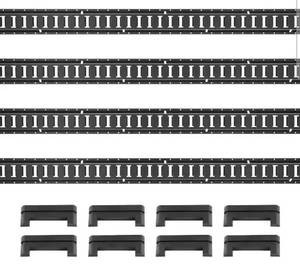 lot 21198 image: E Track Tie Down Rail Kit 2 ft. Steel Rails Heavy Duty E track Rails with Screws Loads Up to 2000 lbs. (4-Pack) - Retail $0