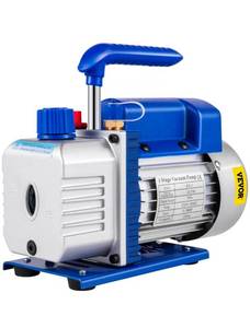lot 21205 image: VEVOR 183 Lmin(3CFM) 246W(13HP) Vacuum Pump Vacuum Pump 117 Lmin(1.8CFM) 1 Stage Refrigeration Vacuum Pump Vacuum Chamber 1440RPM for the vacuum pumping with R12, R22, or R134a as a cold-producing medium - Retail $76