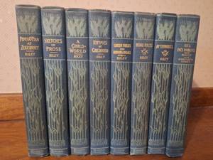 lot 7 image: James Whitcomb Riley Complete Works 8 Volume Book Set
