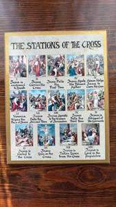 lot 51 image: Blessed, The Stations of the Cross Religious Print Wall Art