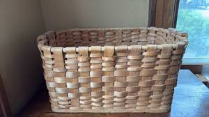 lot 68 image: Wood Bottom Basket Approximately 20 by 14 by 11