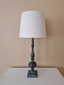 lot 109 image: Table Lamp with Dark Base and Linen Shade
