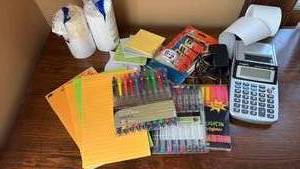 lot 119 image: Office Supply Lot including Canon Palm Printer P1-DH V and Paper Rolls