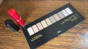 lot 142 image: NIP LOreal La Palette Nude Eyeshadow Palette with 2 Lipsticks