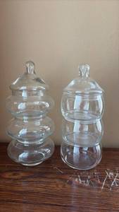 lot 156 image: Stacking Glass Jars for Spices or Candies