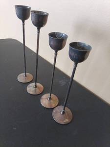 lot 1002 image: Silver Plate Candle Sticks