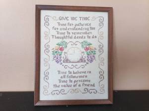 lot 1020 image: 14 14 inches tall by 11 inches wide Inspirational Text Embroidery