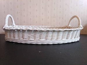 lot 1027 image: Wooden Bottom Basket Serving Tray (17 12 inches long by 11 12 inches Wide