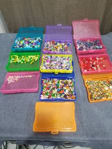 lot 2409 image: Bead Collection Lot 10 Plastic Storage Cases Assorted Beads