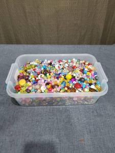 lot 2411 image: Assorted Craft Beads Large Lot Mixed Colors Sizes Storage Container