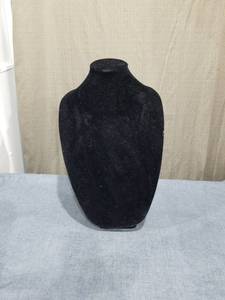 lot 2420 image: Black Jewelry Bust Display Form with Stand