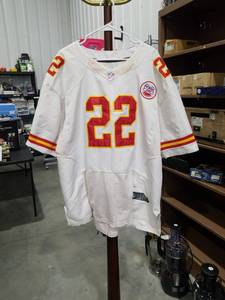 lot 2439 image: NFL Kansas City Chiefs Peters #22 White Football Jersey Size 52