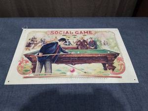lot 2478 image: Social Game Billiards Pool Metal Sign